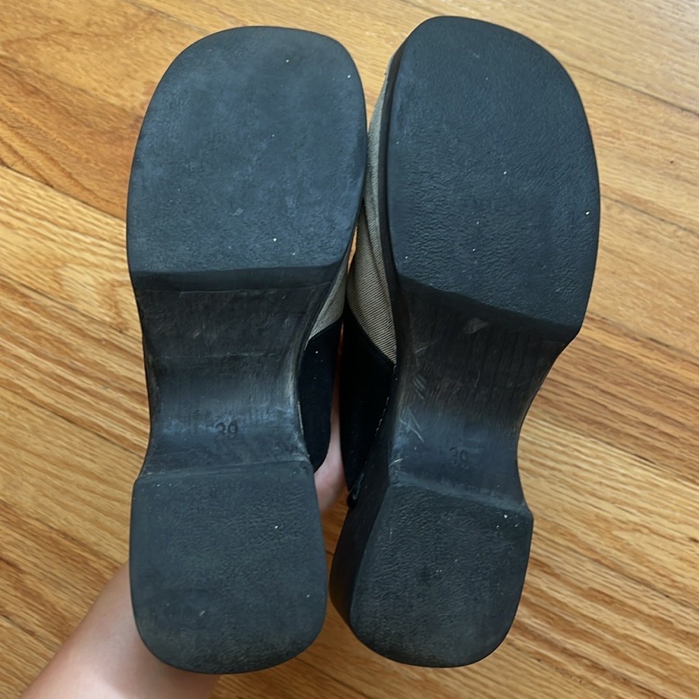 Chanel suede wooden clogs. Size 39. Vintage. - Picture 3 of 5